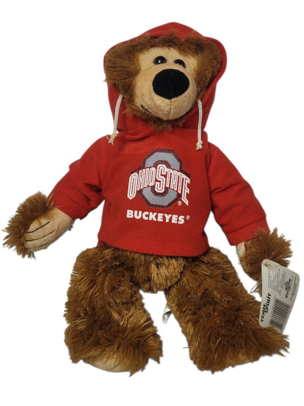 Ohio State Buckeyes Teddy Bear Plush Team Spirit Hooded Sweatshirt NWT OSU